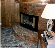 Fuego Flame fireplace insert, set up to burn gas logs